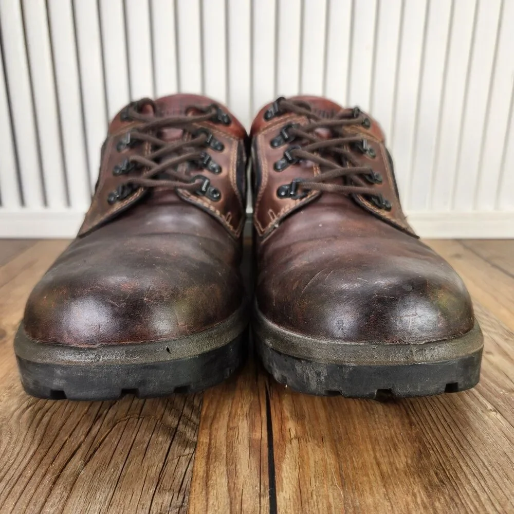 Timberland 60003 Lug Sole Oxfords Mens Sz 11 M Brown Leather Soft Toe Work Shoes